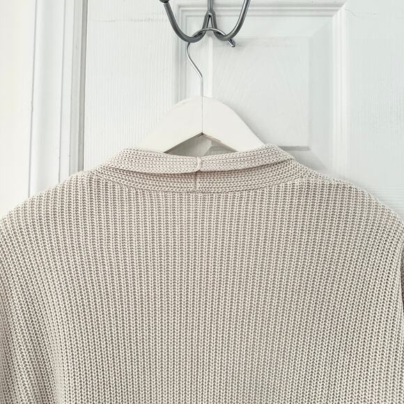 Lululemon Beige White Opal Cashlu Cashmere Blend Open Sweater Wrap Cardigan L/XL - Picture 11 of 12